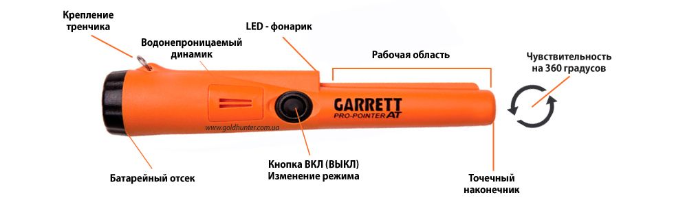 Характеристики пинпоинтера Garrett AT pro-pointer